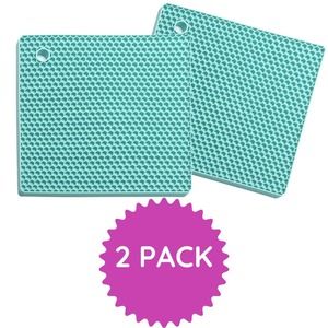 Countertop Trivest Pads Heat Resistant Table Placemats 2 Pack Green Silicone
